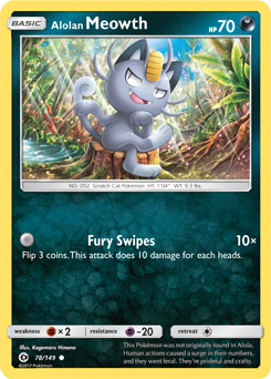 Alolan Meowth 78/149 Pokémon card from Sun & Moon for sale at best price