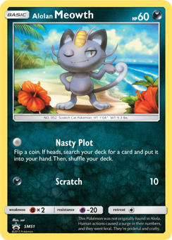 Carte Pokémon Promo Miaouss d'Alola SM51 de la série Promos Soleil et Lune
