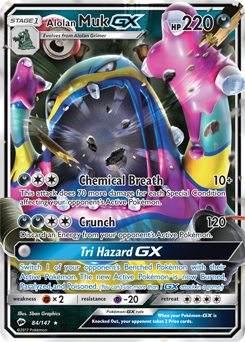Alolan Muk GX 84/147 Pokémon card from Burning Shadows for sale at best price