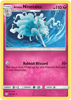 Alolan Ninetales 145/236 Pokémon card from Cosmic Eclipse for sale at best price