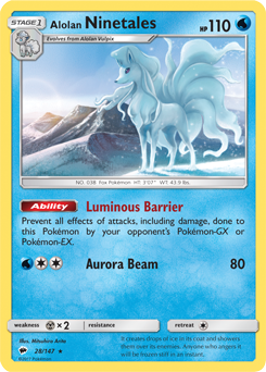 Alolan Ninetales 28/147 Pokémon card from Burning Shadows for sale at best price