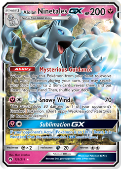 Pokémon GX Pokémon card Alolan Ninetales GX 132/214 from Lost Thunder expansion