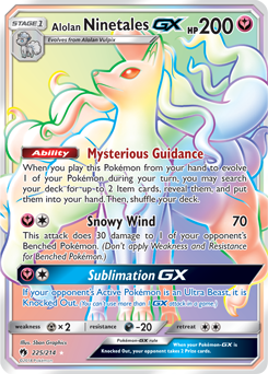 Alolan Ninetales GX 225/214 Pokémon card from Lost Thunder for sale at best price
