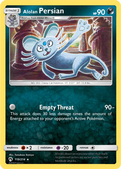 Alolan Persian 119/214 Pokémon card from Lost Thunder for sale at best price