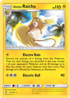 Alolan Raichu 57/236 Pokémon card from Unified Minds for sale at best price