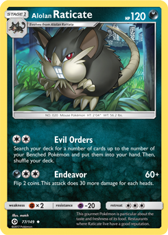 Alolan Raticate 77/149 Pokémon card from Sun & Moon for sale at best price