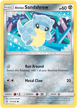 Alolan Sandshrew 137/236 Pokémon card from Cosmic Eclipse for sale at best price