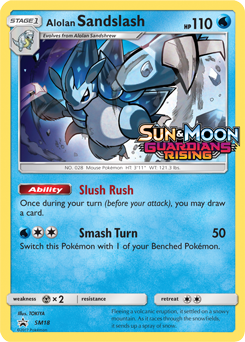 Promo Pokémon card Alolan Sandslash SM18 from Sun and Moon Promos expansion