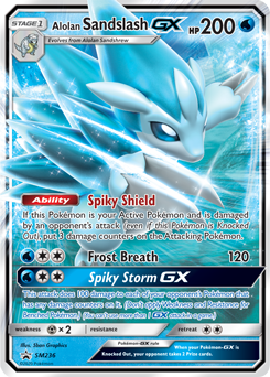 Promo Pokémon card Alolan Sandslash GX SM236 from Sun and Moon Promos expansion