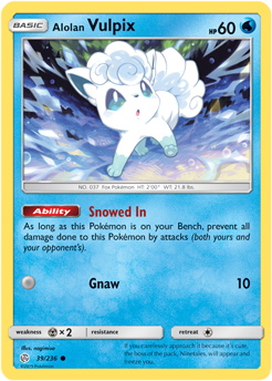Alolan Vulpix 39/236 Pokémon card from Cosmic Eclipse for sale at best price
