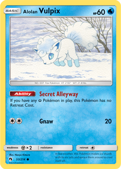 Alolan Vulpix 53/214 Pokémon card from Lost Thunder for sale at best price