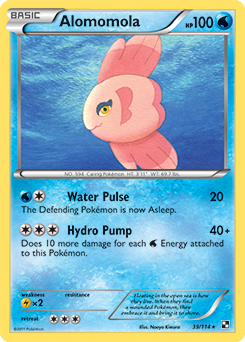 Rare Pokémon card Alomomola 39/114 from Black & White expansion