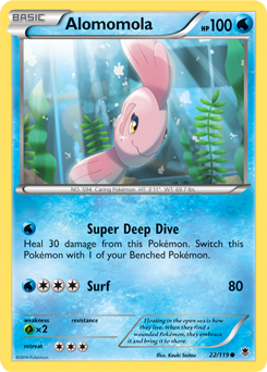 Common Pokémon card Alomomola 22/119 from Phantom Forces expansion