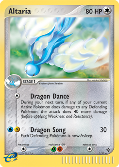 Carte Pokémon Holographique Rare Altaria 2/97 de la série Ex Dragon