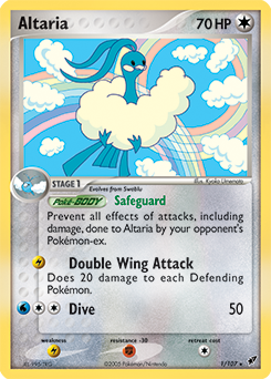 Carte Pokémon Holographique Rare Altaria 1/107 de la série Ex Deoxys