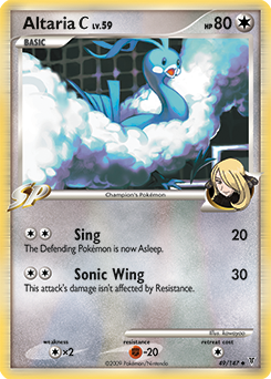 Uncommon Pokémon card Altaria 49/147 from Supreme Victors expansion