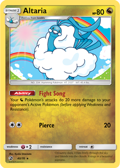 Altaria 40/70 Pokémon card from Dragon Majesty for sale at best price