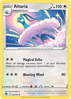 Uncommon Pokémon card Altaria 143/195 from Silver Tempest expansion