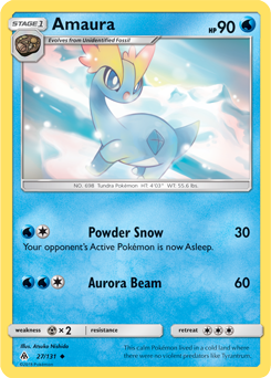 Uncommon Pokémon card Amaura 27/131 from Forbidden Light expansion