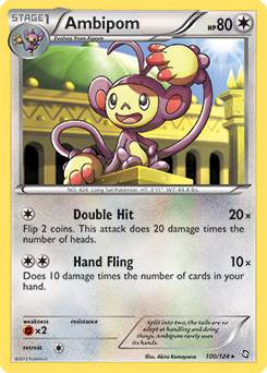 Rare Pokémon card Ambipom 100/124 from Dragons Exalted expansion
