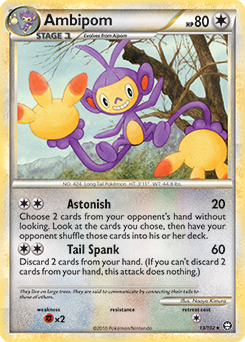 Rare Pokémon card Ambipom 13/102 from Triumphant expansion