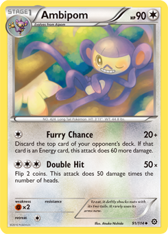 Ambipom 91/114 Pokémon card from Steam Siege for sale at best price
