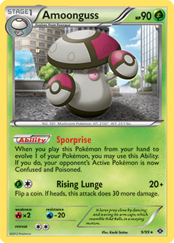 Rare Pokémon card Amoonguss 9/99 from Next Destinies expansion