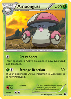 Rare Pokémon card Amoonguss 13/114 from Steam Siege expansion