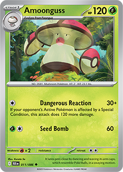 Uncommon Pokémon card Amoonguss 11/86 from Black Bolt expansion