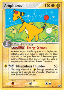 Ampharos 1/115 Pokémon card from Ex Unseen Forces for sale at best price