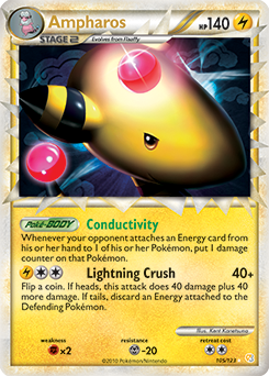 Prime Pokémon Pokémon card Ampharos 105/123 from HeartGold SoulSilver expansion