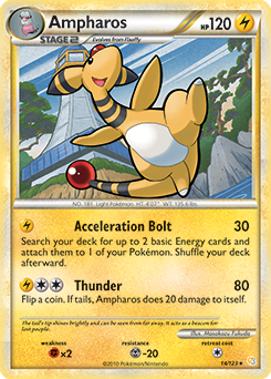 Rare Pokémon card Ampharos 14/123 from HeartGold SoulSilver expansion