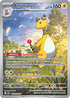 Illustration rare Pokémon card Ampharos 90/86 from Chaos Rising expansion