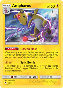 Ampharos 78/214 Pokémon card from Lost Thunder for sale at best price