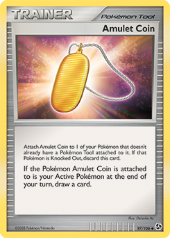 Uncommon Pokémon card Amulet Coin 97/106 from Great Encounters expansion