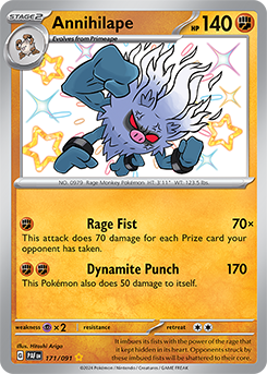 Annihilape 171/91 Pokémon card from Paldean fates for sale at best price