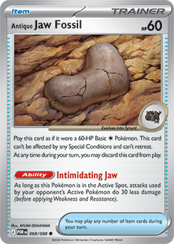 Common Pokémon card Antique Jaw Fossil 68/88 from Perfect Order expansion