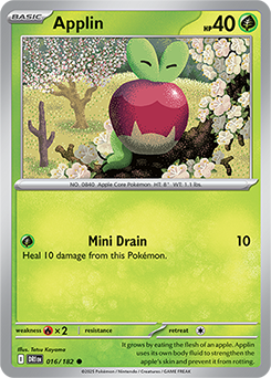 Common Pokémon card Applin 16/182 from Destined Rivals expansion