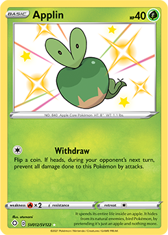 Shining Pokémon Pokémon card Applin SV012/SV122 from Shining Fates expansion
