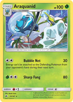 Araquanid 15/147 Pokémon card from Burning Shadows for sale at best price