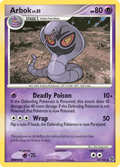 Arbok 33/106 Pokémon card from Great Encounters for sale at best price