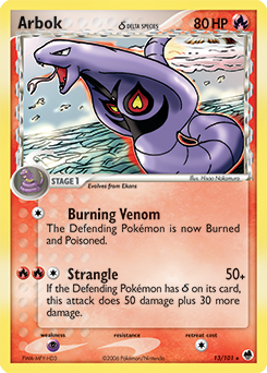 Carte Pokémon Arbok 13/101 de la série Ex Île des Dragons en vente au meilleur prix