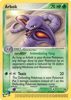 Carte Pokémon Peu commune Arbok 29/100 de la série Ex Tempête de Sable