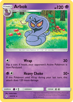 Arbok 63/214 Pokémon card from Unbroken Bonds for sale at best price