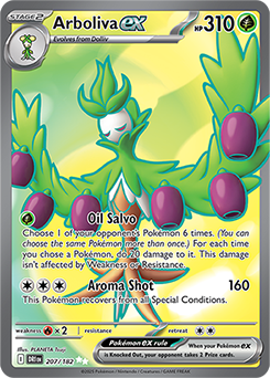Ultra rare Pokémon card Arboliva ex 207/182 from Destined Rivals expansion