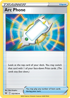 Uncommon Pokémon card Arc Phone 152/196 from Lost Origin expansion