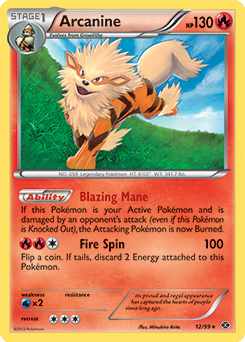 Rare Pokémon card Arcanine 12/99 from Next Destinies expansion