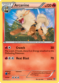 Uncommon Pokémon card Arcanine 13/99 from Next Destinies expansion