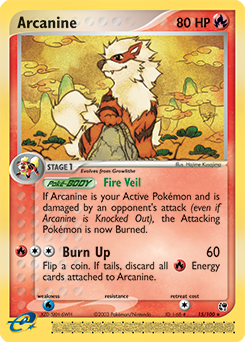 Carte Pokémon Rare Arcanin 15/100 de la série Ex Tempête de Sable