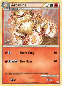 Arcanine 1/123 Pokémon card from HeartGold SoulSilver for sale at best price